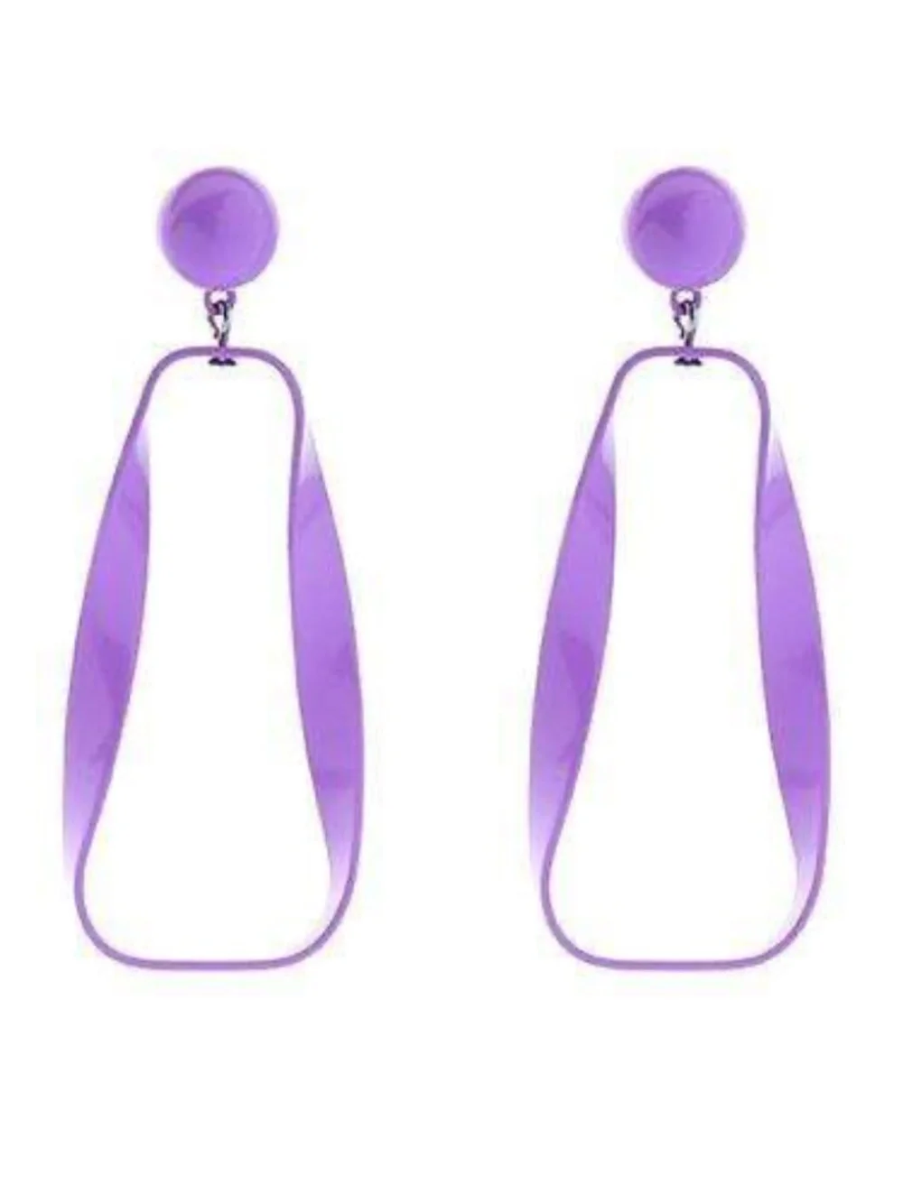 Womens Dangle Purple Hoop Stud Earrings‎